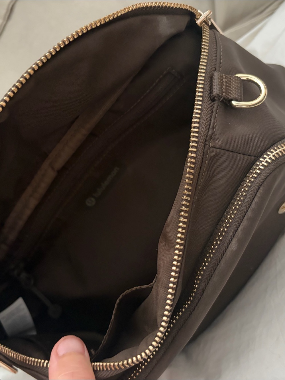 lululemon athletica Chocolate Brown Belt/crossbody Bag with Gold Hardware - Picture 2 of 7